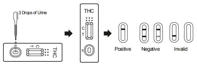 Jejua tira de teste da urina conveniente da marijuana THC THC a únicas/droga do jogo do teste do abuso