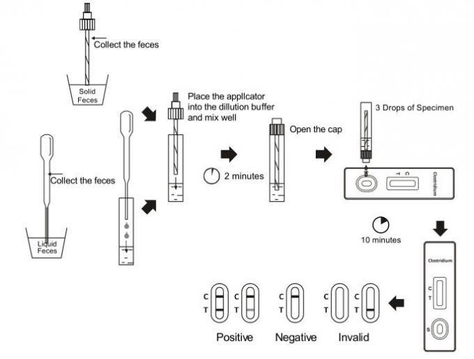 O CE certificou a gaveta rápida difficile do teste do clostridium lateral GDH dos ensaios de Immunochromatographic do fluxo