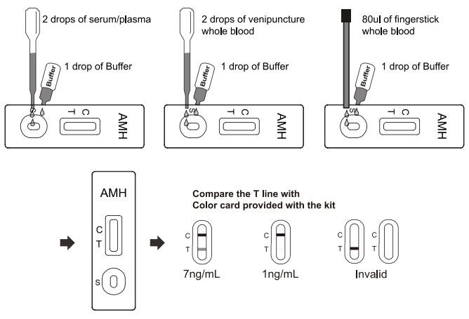 Gaveta rápida do teste de AMH com sangue inteiro/soro/plasma para a função ovariana