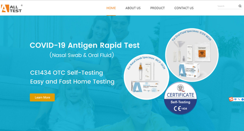 Latest company news about O Web site do tema de ALLTEST BIOTECH COVID-19 está agora vivo