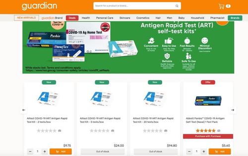 Últimas notícias da empresa sobre Os produtos dos Auto-testes de AllTest COVID-19 estão na prateleira do guardião em Singapura!